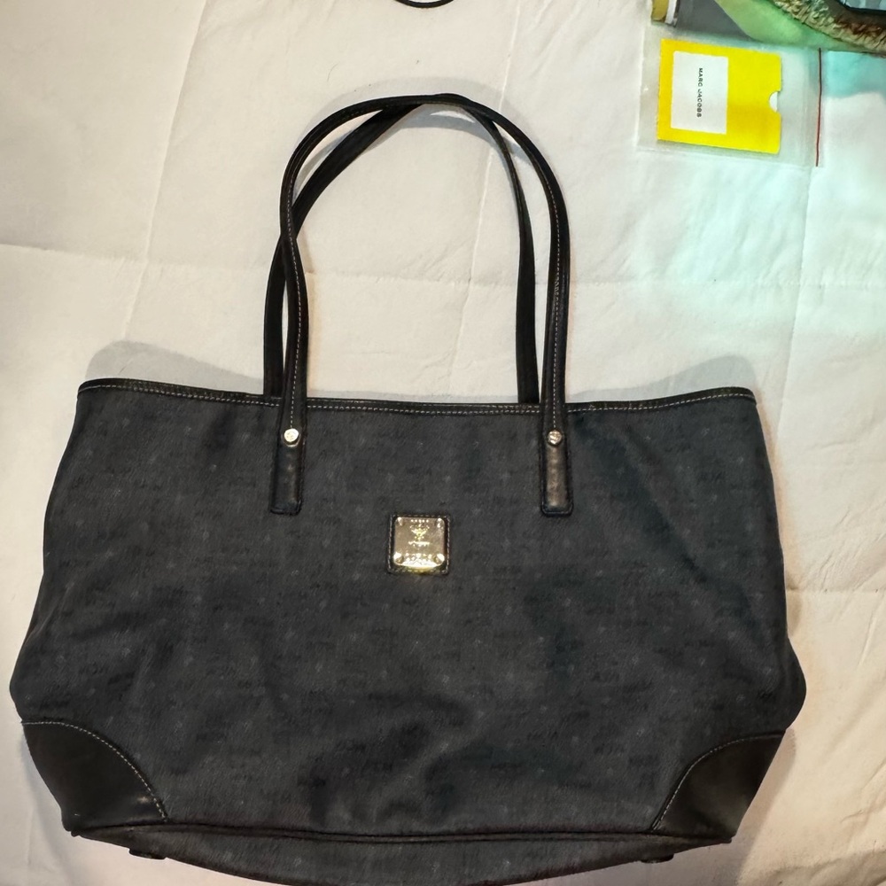 MCM Black Shopper Bag with Sturdy Leather Handles
